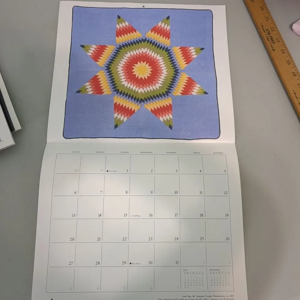 heirloom quilt calendar 1989 vintage